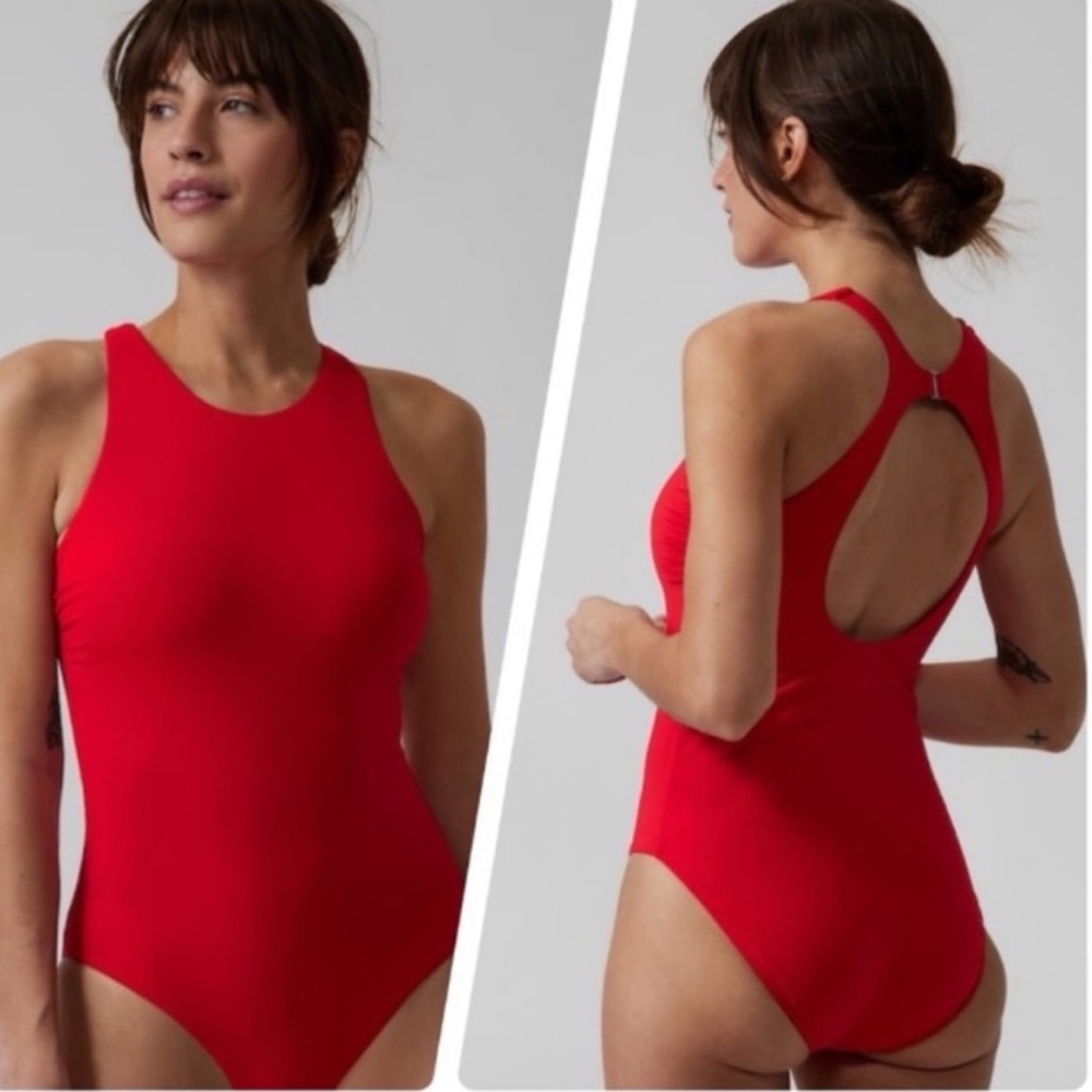 Athleta Red Maldives One Piece Swimsuit - Size Large Tall